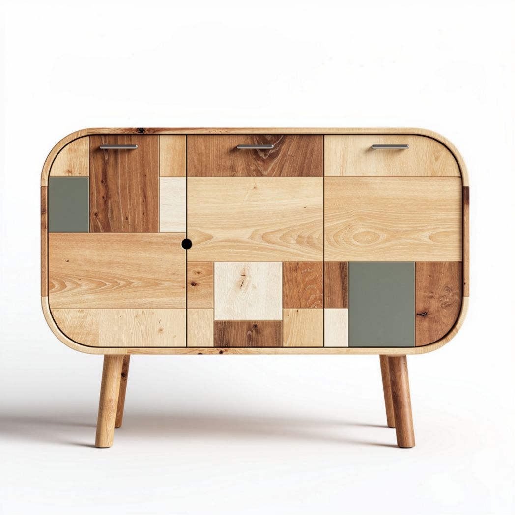 Houten dressoir met diverse houttinten en afmetingen van 100 x 40 x 75cm