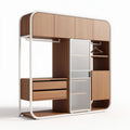 Kledingkast met houten afwerking en metalen frame 200 x 40 x 210cm