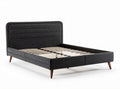 Bedframe van stof met houten lattenbodem en retro poten 200 x 160 x 30 cm
