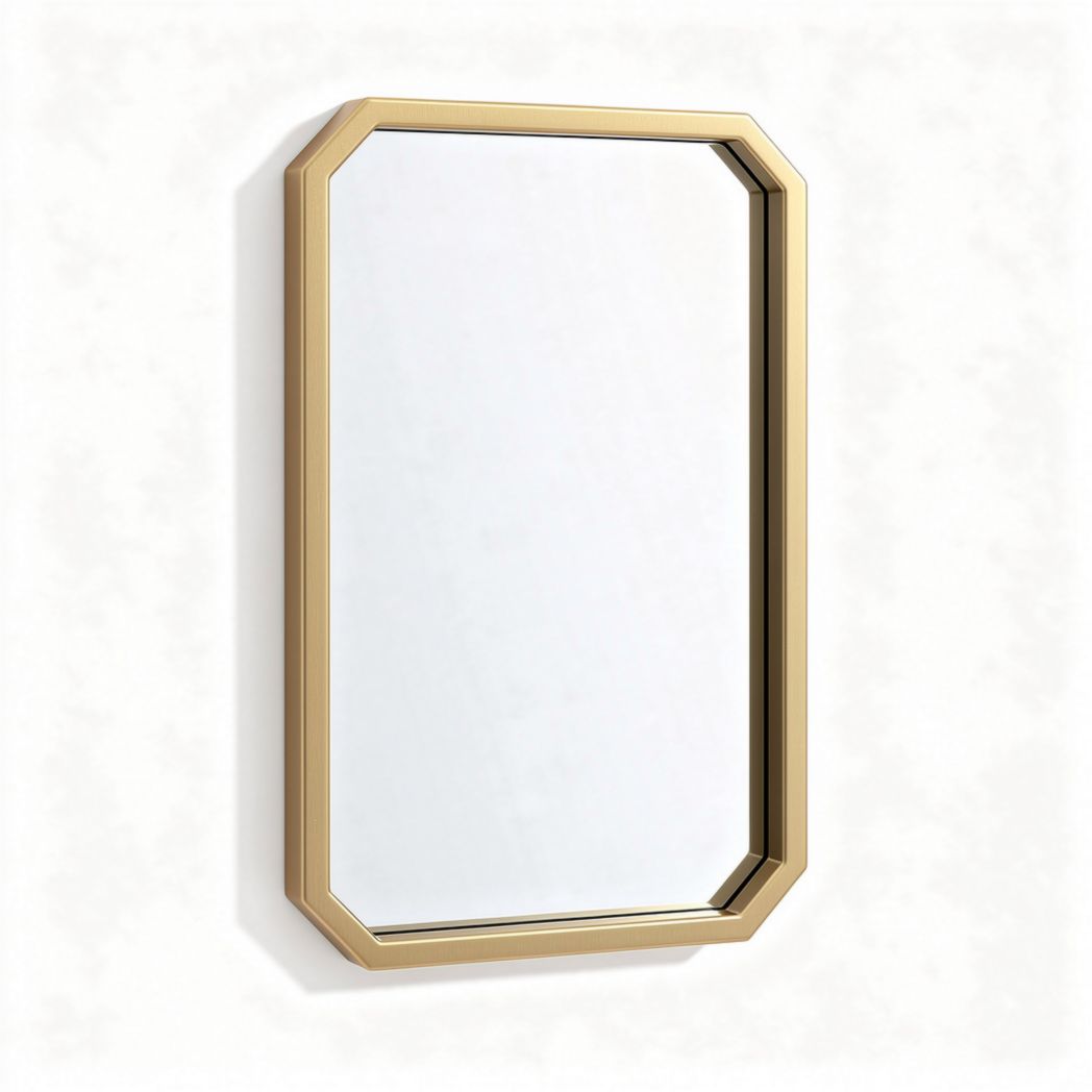 Gouden octagonale spiegel 70 x 45 x 3cm voor wanddecoratie